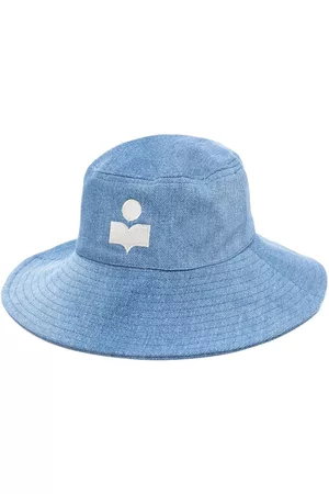 Isabel Marant Mujer Sombreros - Logo-print denim sun hat