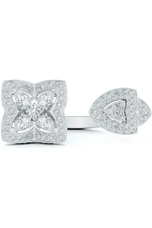 De Beers Anillo Enchanted Lotus en oro de 18kt con diamante