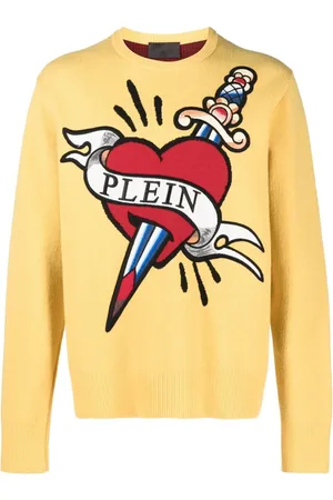 Philipp Plein Suéter tejido con motivo corazón y daga en intarsia