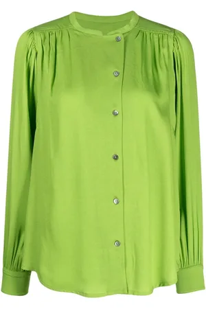 YVES SALOMON Blusa con detalle fruncido y botones descentrado