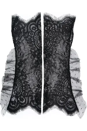 Parlor Guantes de encaje con ribete de volante