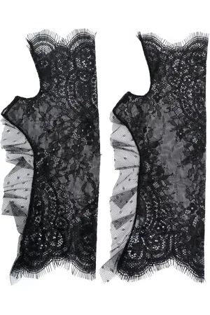 Parlor Mitones de encaje con ribete de volante