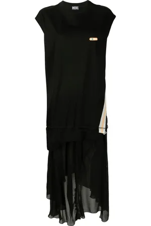 Diesel Vestido midi con diseño asimétrico sin mangas