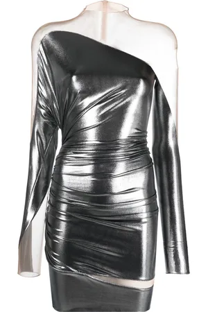 MUGLER Vestido corto con paneles transparentes