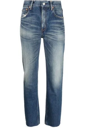 Saint Laurent Jeans rectos con efecto envejecido