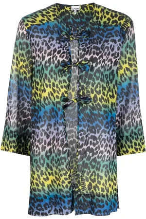 Ganni Blusa con estampado de leopardo