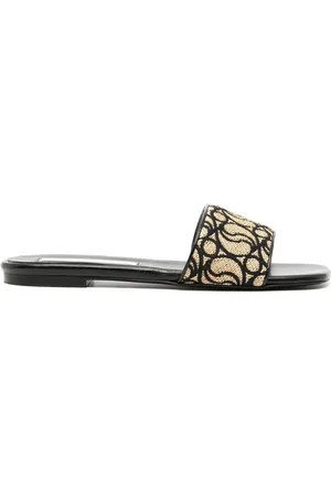 Stella McCartney Flip flops con puntera abierta y motivo de monograma