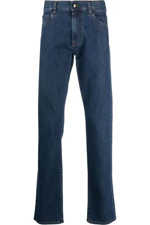 CANALI Pantalones rectos con parche del logo