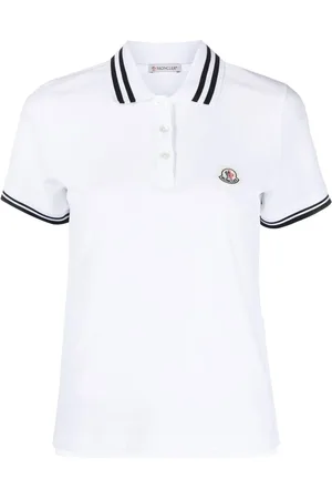 Moncler Playera tipo polo con ribete de rayas