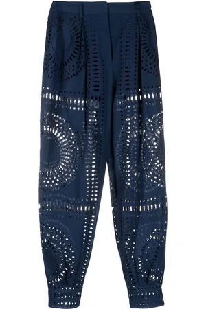 Alberta Ferretti Pantalones con tiro alto y detalle de cortes