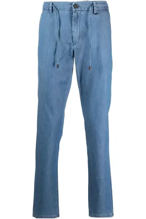 CANALI Pantalones rectos con cordones en la pretina