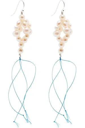 Bleue Burnham Aretes en plata de ley con perla