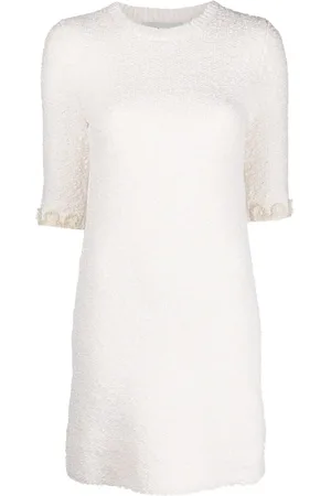Lanvin Vestido tejido con bordado floral