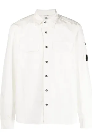 C.P. Company Camisa con parche del logo en la manga