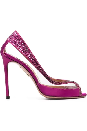 Aquazzura Zapatillas con detalles de cristal y tacón de 105 mm