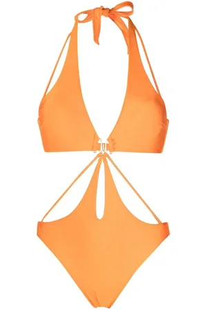 Cult Gaia Traje de baño con cuello halter y aberturas