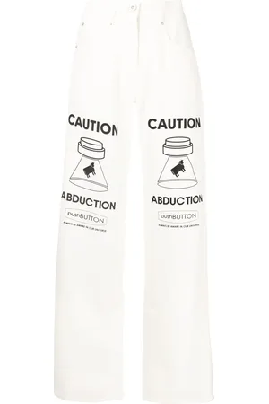 pushBUTTON Jeans rectos con estampado gráfico