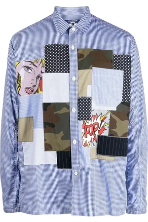 JUNYA WATANABE Camisa con diseño patchwork y motivo pop art
