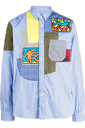 JUNYA WATANABE Camisa con diseño patchwork y motivo de rayas