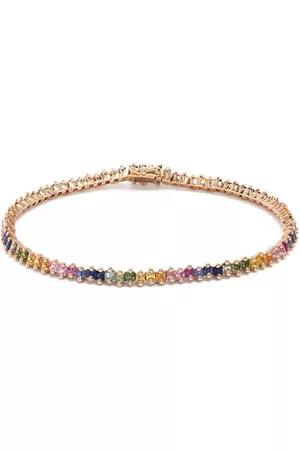 Suzanne Kalan Pulsera Princess Midi Rainbow en oro rosa de 18kt con zafiro