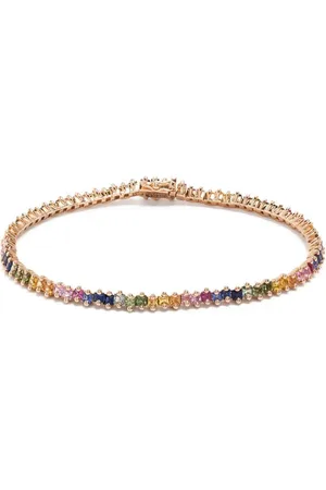 Suzanne Kalan Pulsera Princess Midi Rainbow en oro rosa de 18kt con zafiro