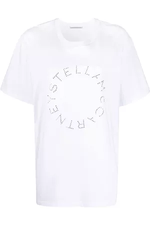 Stella McCartney Playera con logo y gemas