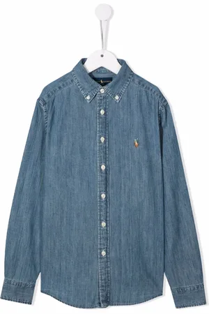 Ralph Lauren Camisa de mezclilla con logo bordado