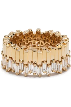 Suzanne Kalan Anillo eternity Midi Stacker en oro amarillo de 18kt con diamantes