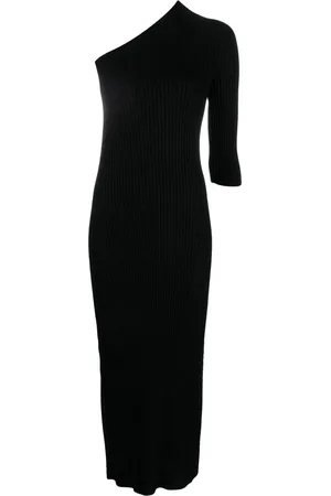 AERON Vestido midi tejido de canalé con diseño asimétrico