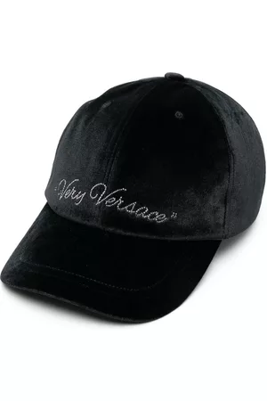 VERSACE Mujer Gorras - Rhinestone logo velvet cap