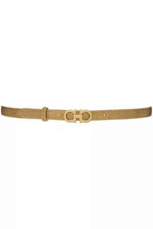 Salvatore Ferragamo Cinturón ajustable con detalles de cristal y motivo Gancini