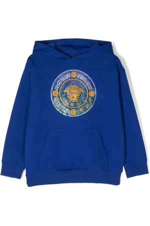 VERSACE Hoodie con logo y detalles strass
