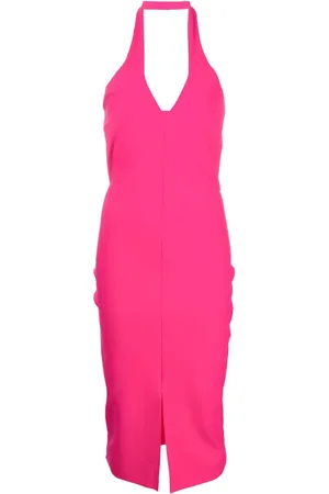 CHIARA BONI Vestido con cuello halter y detalle de abertura
