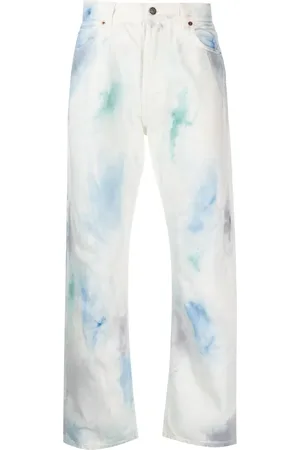 haikure Pantalones rectos con efecto de acuarela