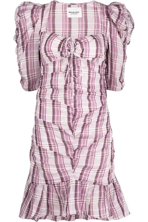 Marant Etoile Vestido con cuadros estampados