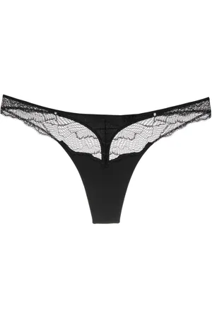 Calvin Klein Tanga de encaje con perforaciones