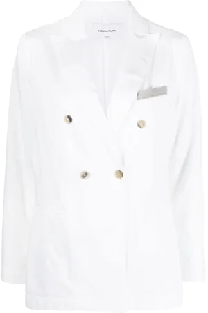 Fabiana Filippi Blazer con doble botonadura y ribete metalizado