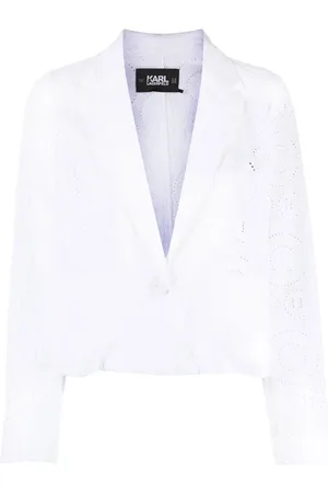 Karl Lagerfeld Blazer corto con bordado inglés