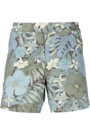 Tom Ford Shorts de playa con hojas estampadas