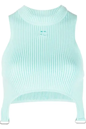 Courrèges Top sin mangas con parche del logo