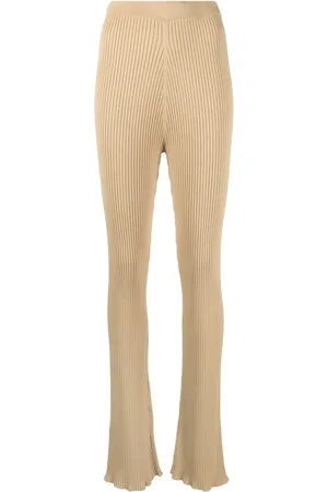 Nanushka Pantalones acampanados tejidos de canalé
