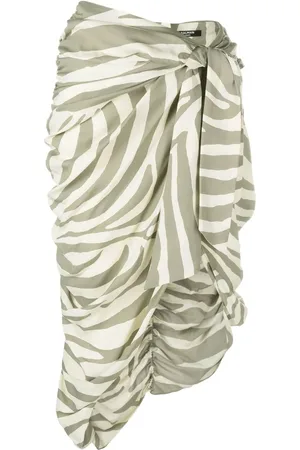 Balmain Falda midi con estampado de cebra
