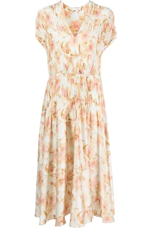 Vince Vestido plisado con estampado floral