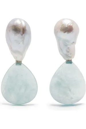 MONIES Aretes de dos tonos con perlas