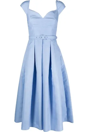 Self-Portrait Vestido midi con diseño de pliegues