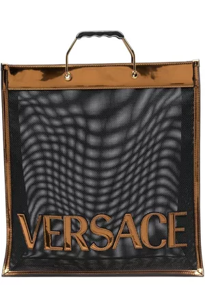 VERSACE Tote transparente con parche del logo