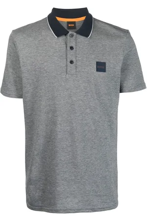 HUGO BOSS Playera tipo polo con parche del logo en el pecho