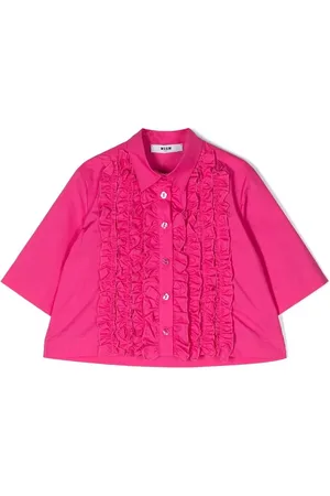 Msgm Camisa con detalle de ribete de volantes