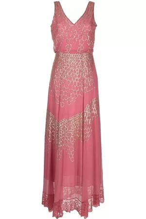 LOVESHACKFANCY Vestido largo con cuello en V