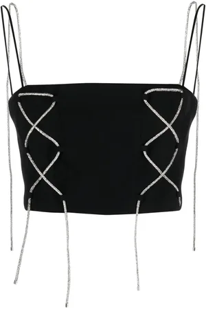 GIUSEPPE DI MORABITO Top corto con tirantes de strass